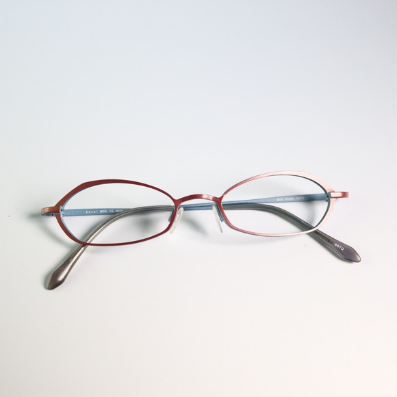 Bevel BRTQ Japan 8536 Pound 49-18 135 eyeglasses red blue slim frame N13 - Picture 9 of 13